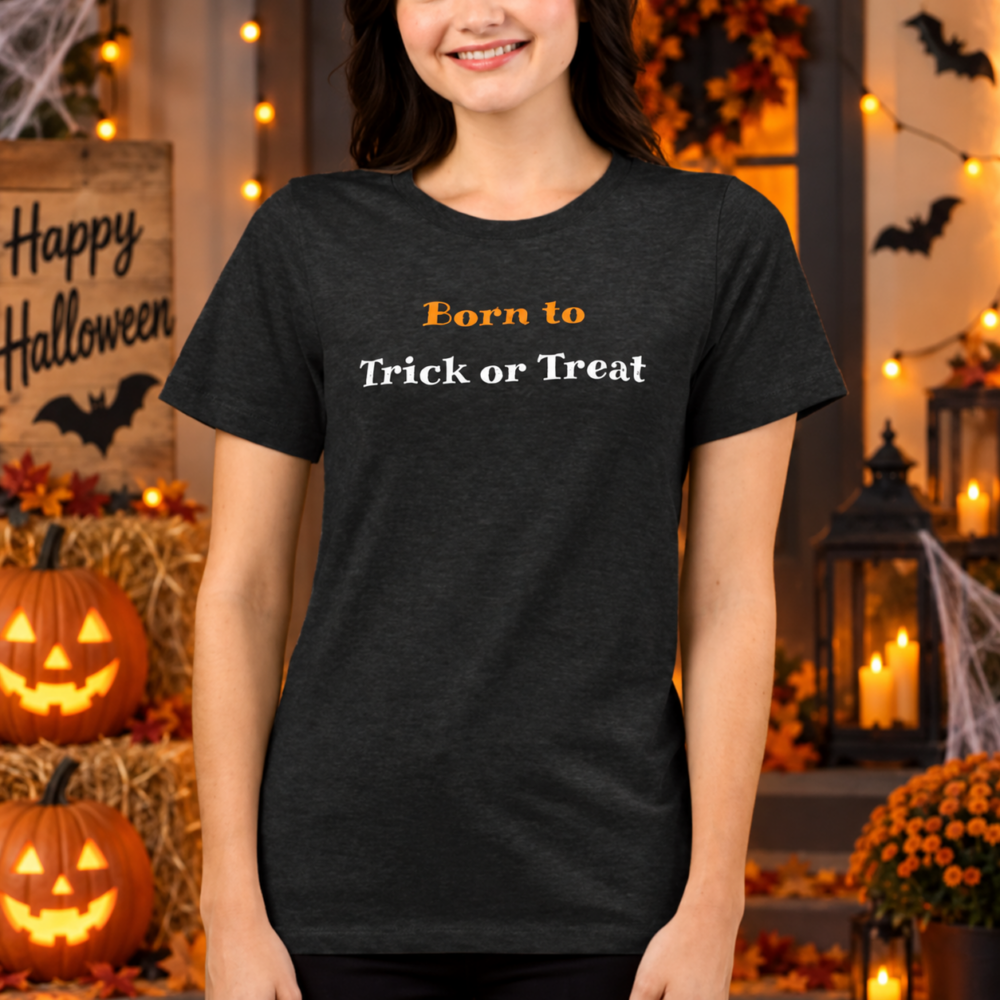 trick or treat woman black tri blend shirt- pink dramatic-pinkdramatic.com